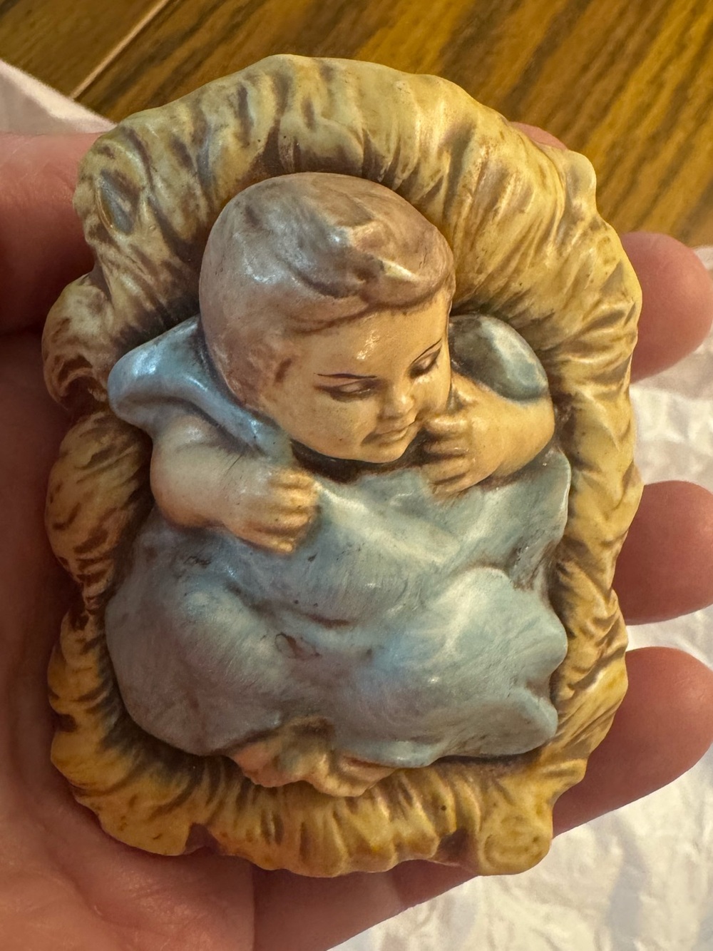 Vintage handmade nativity set piece- baby jesus